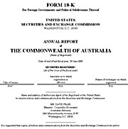 SEC Form 18-k submitted by Commonwealth of Australia